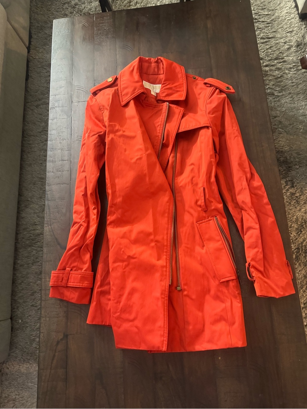 Michael Kors Bright Orange Trench Coat